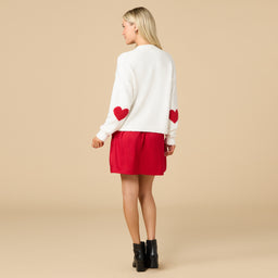 Marshmallow Heart Crop Cardigan Marshmallow Heart Crop Cardigan in White
