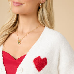 Marshmallow Heart Crop Cardigan Marshmallow Heart Crop Cardigan in White