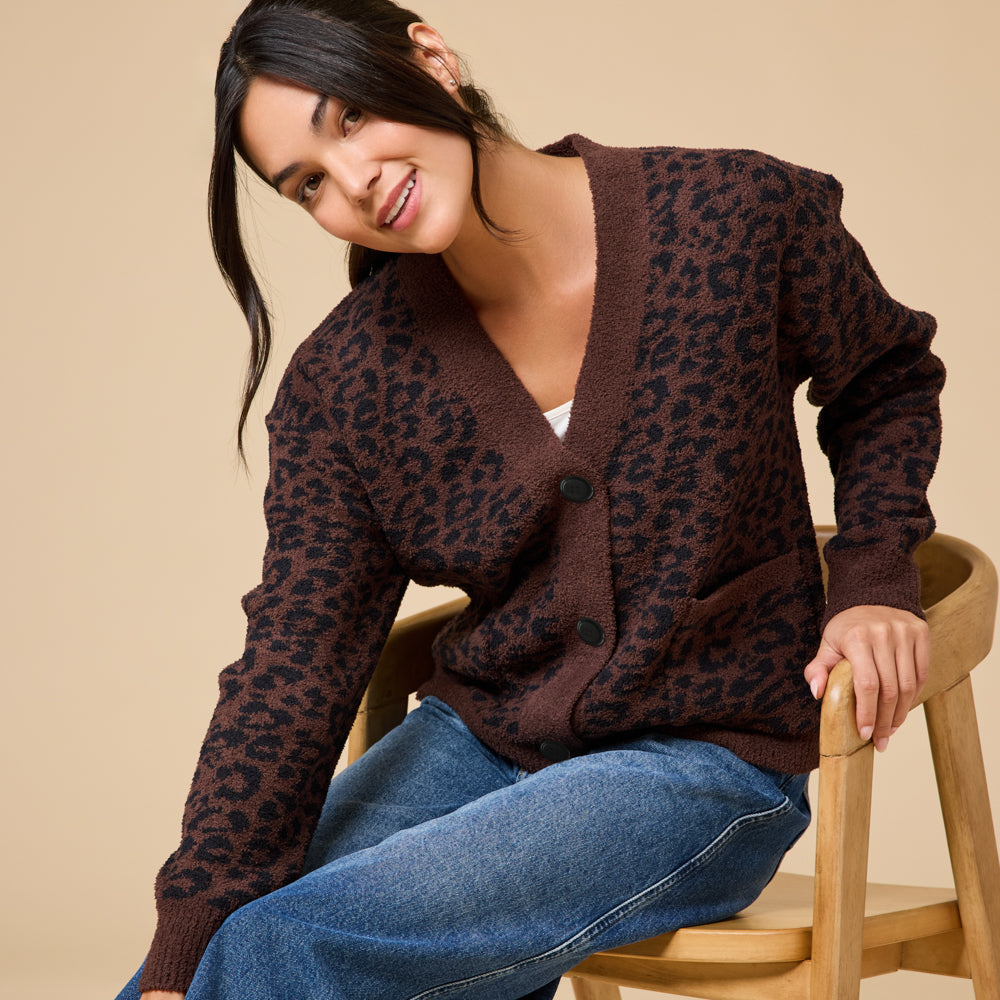 Marshmallow Crop Cardigan Wild Espresso