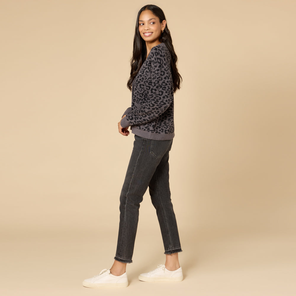 Marshmallow Crop Cardigan Wild Grey