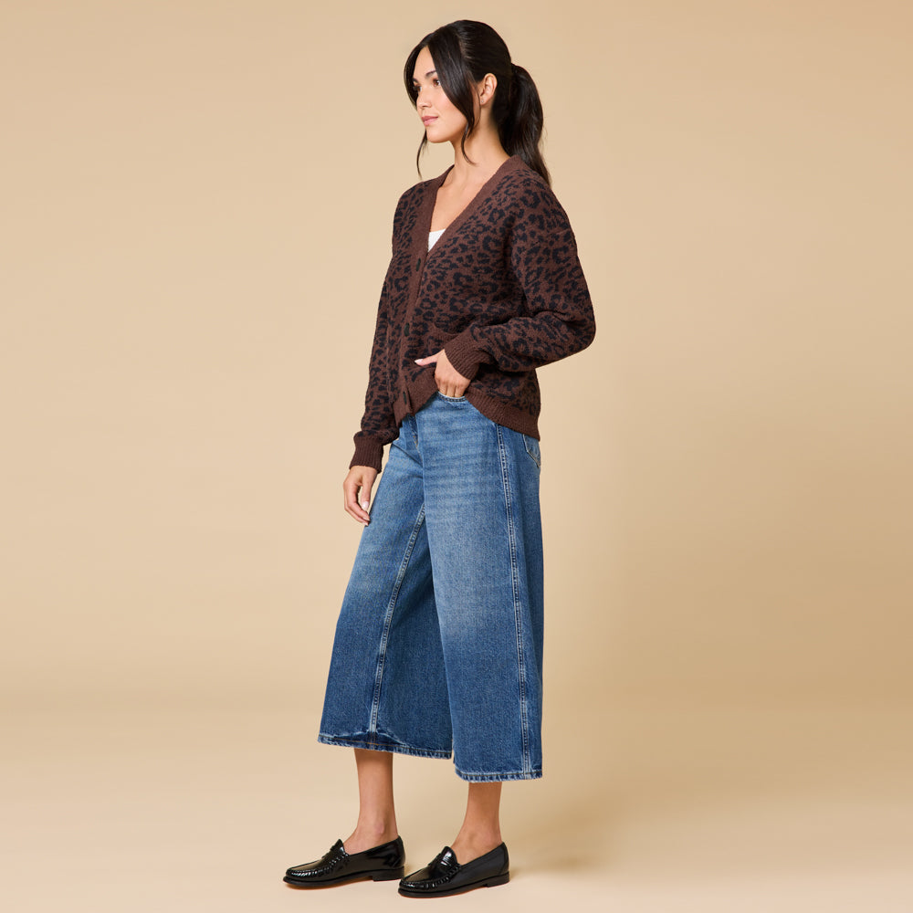 Marshmallow Crop Cardigan Wild Espresso