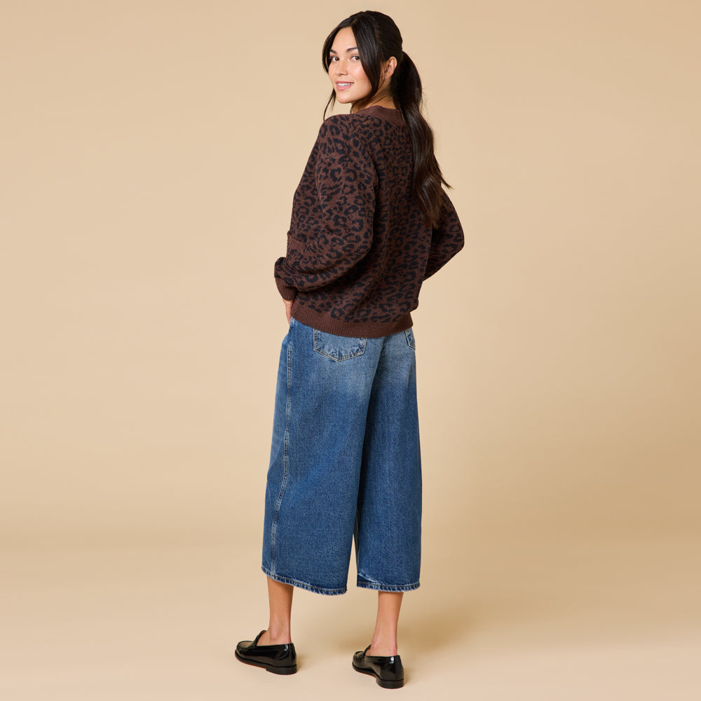 Marshmallow Crop Cardigan Wild Espresso