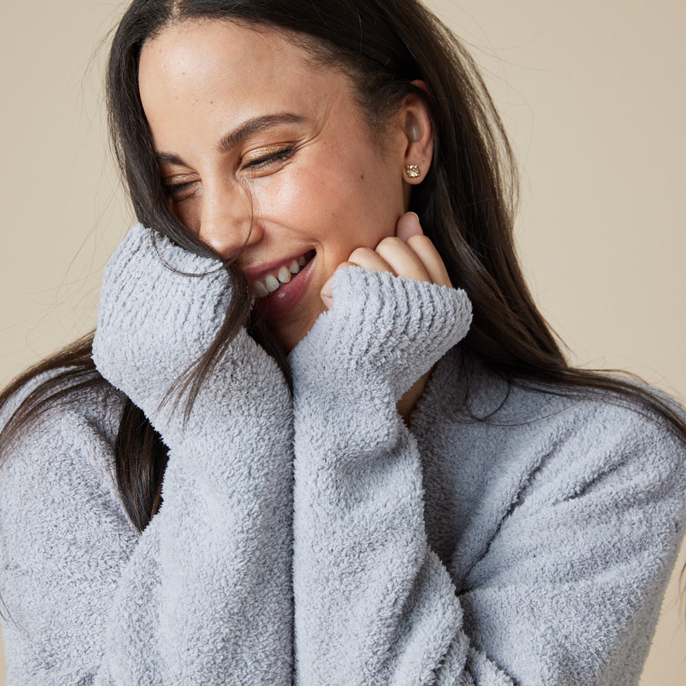 Marshmallow Crop Cardigan Grey