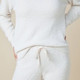 Solid Marshmallow V-Neck Lounge Set Solid Marshmallow V-Neck Lounge Set in Almond