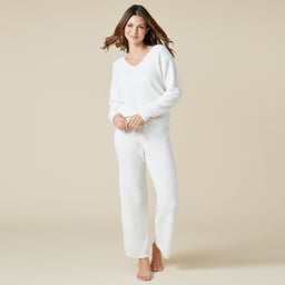 Solid Marshmallow V-Neck Lounge Set Solid Marshmallow V-Neck Lounge Set in Almond