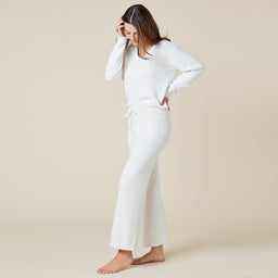 Solid Marshmallow V-Neck Lounge Set Solid Marshmallow V-Neck Lounge Set in Almond