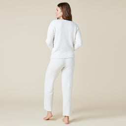 Solid Marshmallow V-Neck Lounge Set Solid Marshmallow V-Neck Lounge Set in Almond