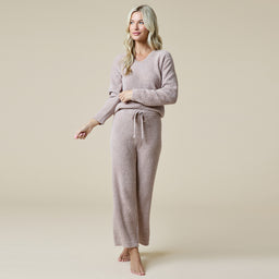 Solid Marshmallow V-Neck Lounge Set Solid Marshmallow V-Neck Lounge Set in Coco