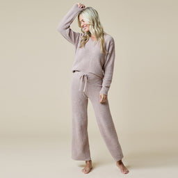 Solid Marshmallow V-Neck Lounge Set Solid Marshmallow V-Neck Lounge Set in Coco