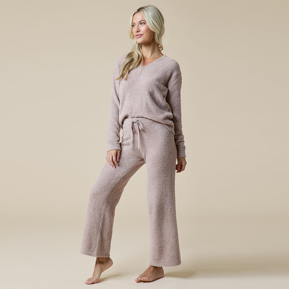 Solid Marshmallow V-Neck Lounge Set Solid Marshmallow V-Neck Lounge Set in Coco