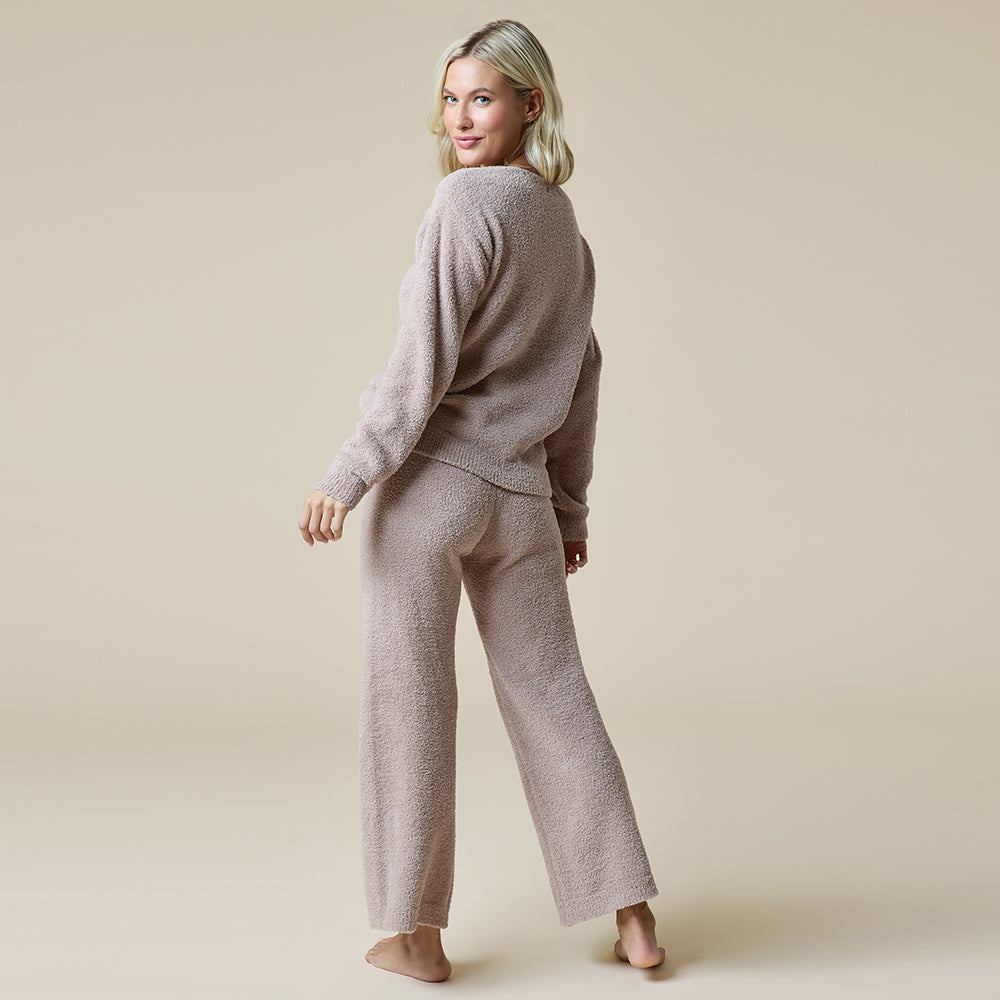 Solid Marshmallow V-Neck Lounge Set Solid Marshmallow V-Neck Lounge Set in Coco