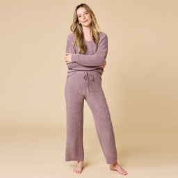Solid Marshmallow V-Neck Lounge Set Solid Marshmallow V-Neck Lounge Set in Driftwood