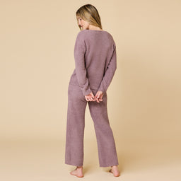 Solid Marshmallow V-Neck Lounge Set Solid Marshmallow V-Neck Lounge Set in Driftwood