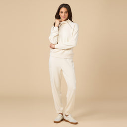DreamTech Zip Mock Neck with Ankle Pant DreamTech Zip Mock Neck with Ankle Pant in Almond