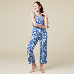 Ella Scoop Tank Capri PJ Set Ella Scoop Tank Capri PJ Set in Indigo Dot