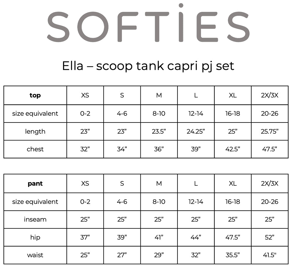 Ella Scoop Tank Capri PJ Set Softies