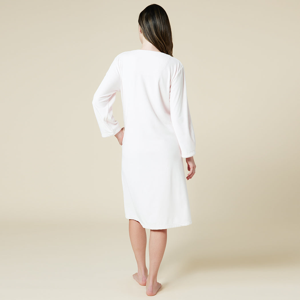 42" 3/4 Sleeve Serenity Shear Mink Zip Robe 42" 3/4 Sleeve Serenity Shear Mink Zip Robe in Blush Pink