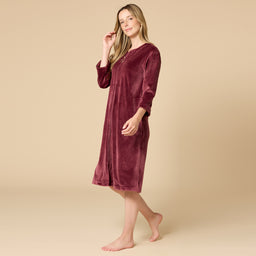 42" 3/4 Sleeve Serenity Shear Mink Zip Robe 42" 3/4 Sleeve Serenity Shear Mink Zip Robe in Cherry Cola