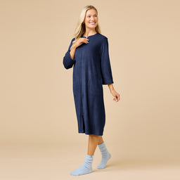Serenity 42" 3/4 Sleeve Zip Robe Serenity 42" 3/4 Sleeve Zip Robe in Midnight
