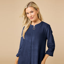 Serenity 42" 3/4 Sleeve Zip Robe Serenity 42" 3/4 Sleeve Zip Robe in Midnight