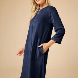 Serenity 42" 3/4 Sleeve Zip Robe Serenity 42" 3/4 Sleeve Zip Robe in Midnight