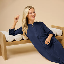 Serenity 42" 3/4 Sleeve Zip Robe Serenity 42" 3/4 Sleeve Zip Robe in Midnight