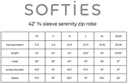 42" 3/4 Sleeve Serenity Shear Mink Zip Robe 