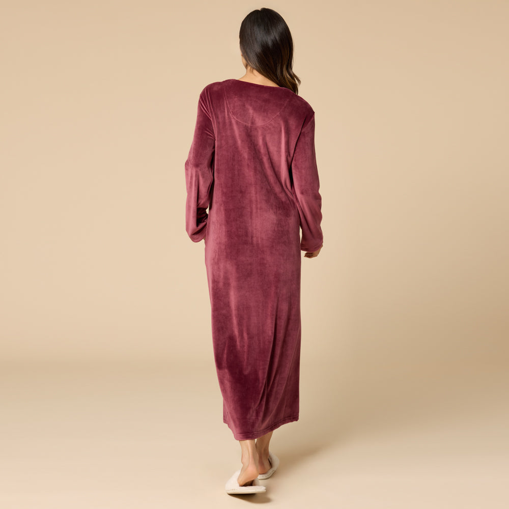Serenity Shear Mink Zip Robe Cherry Cola