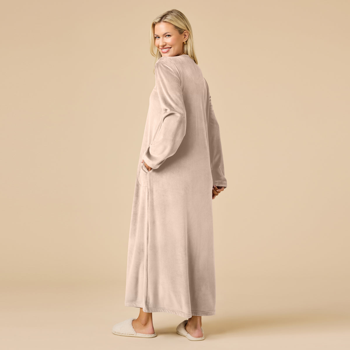Serenity Shear Mink Zip Robe Serenity Shear Mink Zip Robe in Coco