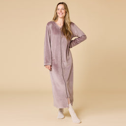 Serenity Shear Mink Zip Robe Serenity Shear Mink Zip Robe in Driftwood