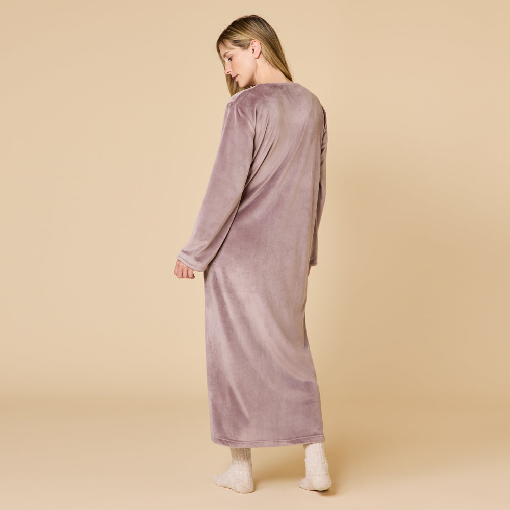 Serenity Shear Mink Zip Robe Driftwood