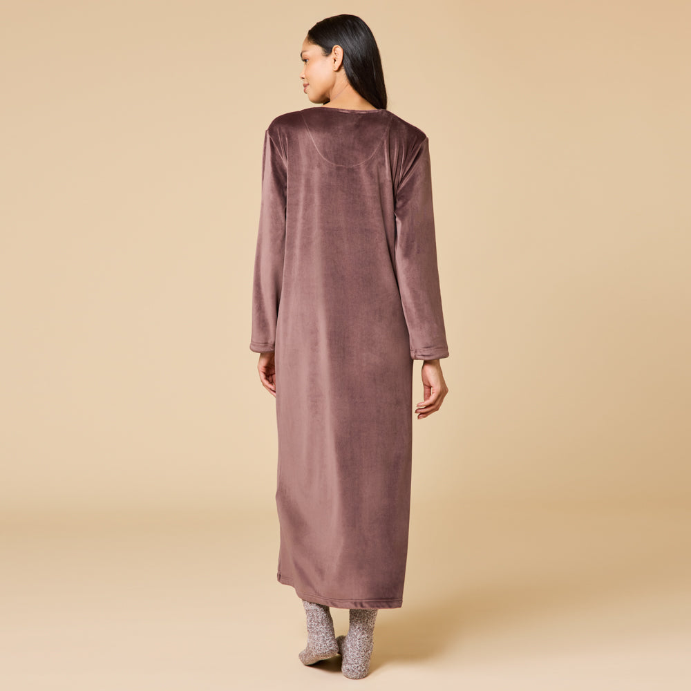 Serenity Shear Mink Zip Robe Espresso
