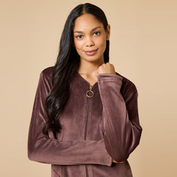 Serenity Shear Mink Zip Robe Serenity Shear Mink Zip Robe in Espresso