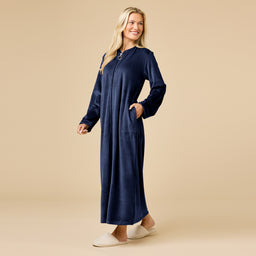 Serenity Shear Mink Zip Robe Serenity Shear Mink Zip Robe in Midnight