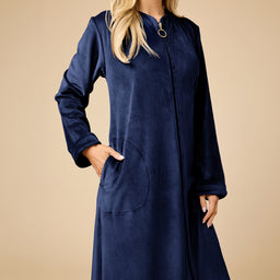 Serenity Shear Mink Zip Robe Serenity Shear Mink Zip Robe in Midnight