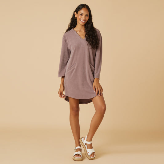 Terry Hooded Lounger in Driftwood