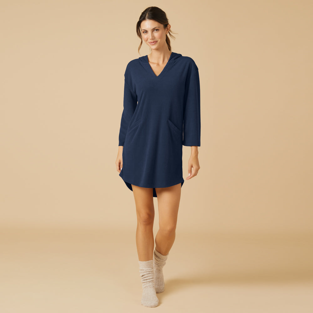 Terry Hooded Lounger Terry Hooded Lounger in Midnight