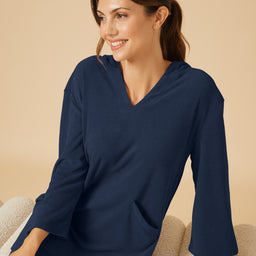 Terry Hooded Lounger Terry Hooded Lounger in Midnight