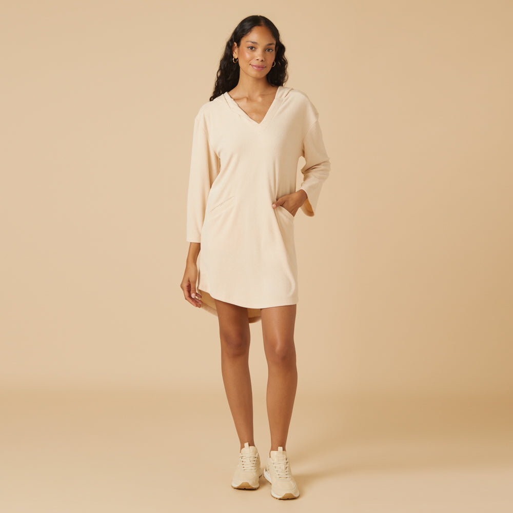 Terry Hooded Lounger Terry Hooded Lounger in Warm Sand