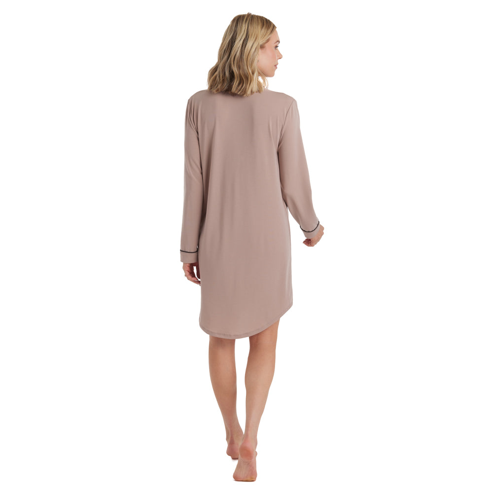 Tatum -36" Shawl Collar Sleepshirt Coco