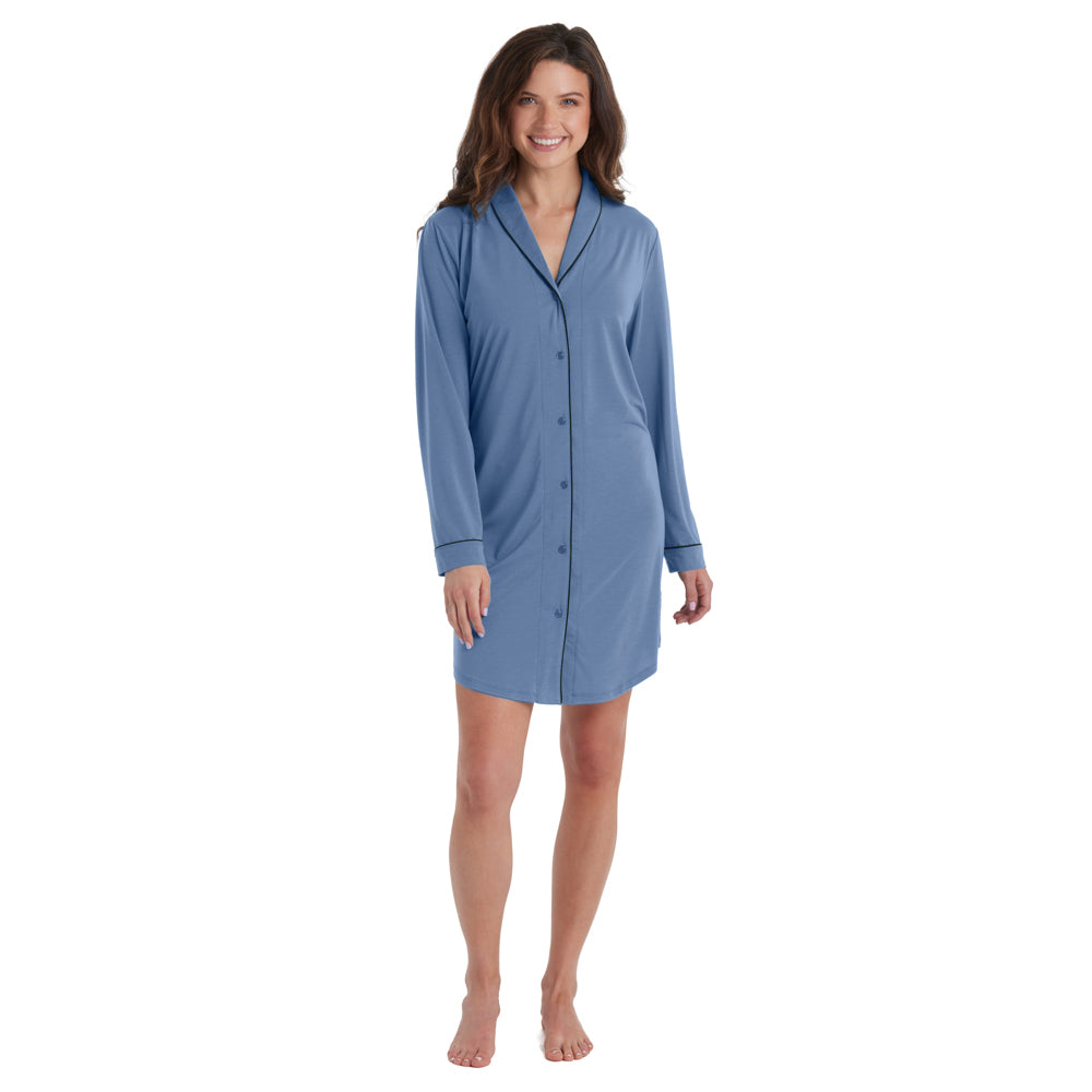 Tatum -36" Shawl Collar Sleepshirt Spring Lake