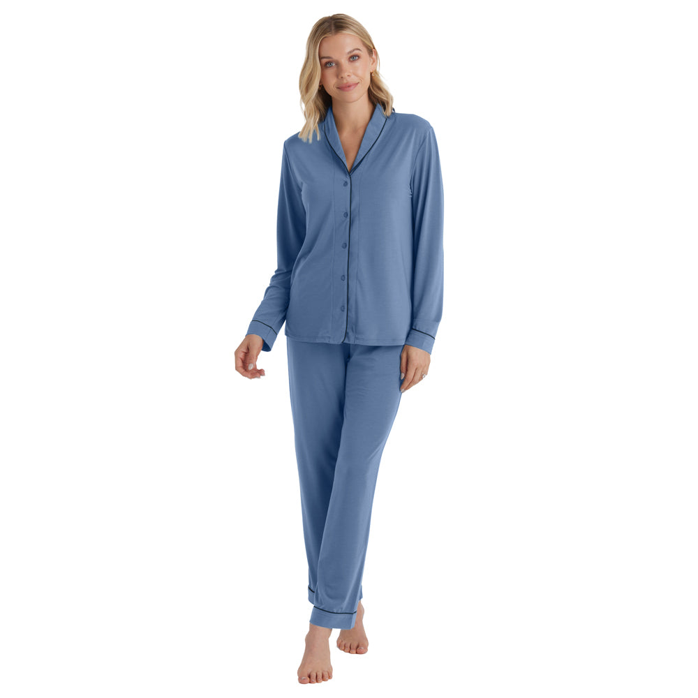 Tatum - Shawl Collar PJ Set with Long Pant Spring Lake