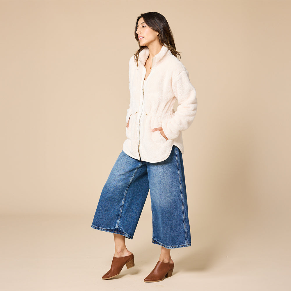 DreamPlush Double Zip Jacket | 50% OFF Almond