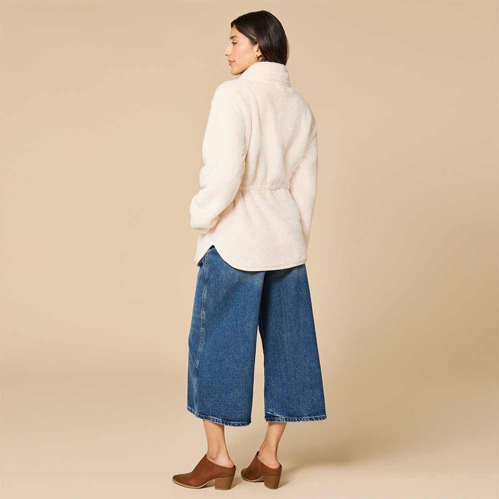 DreamPlush Double Zip Jacket DreamPlush Double Zip Jacket in Almond