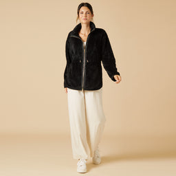 DreamPlush Double Zip Jacket DreamPlush Double Zip Jacket in Black