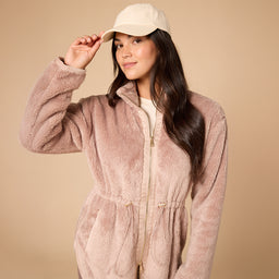 DreamPlush Double Zip Jacket DreamPlush Double Zip Jacket in Coco