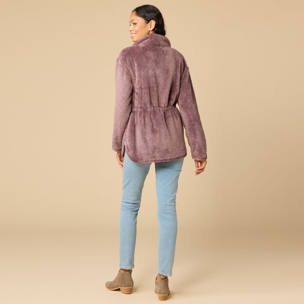 DreamPlush Double Zip Jacket DreamPlush Double Zip Jacket in Driftwood