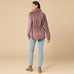 DreamPlush Double Zip Jacket DreamPlush Double Zip Jacket in Driftwood