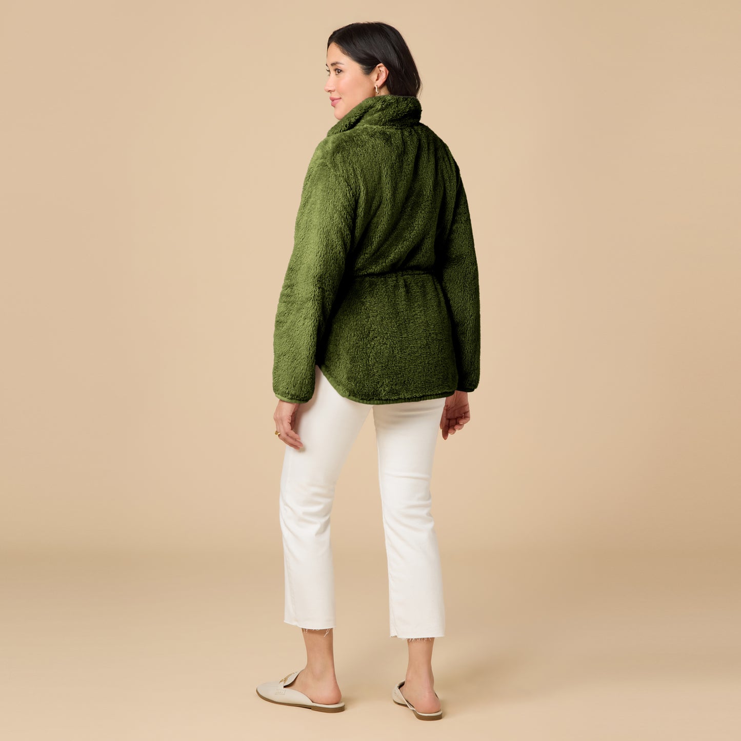 DreamPlush Double Zip Jacket in Olive