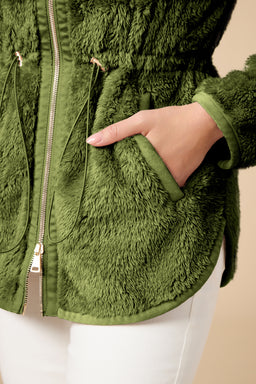 DreamPlush Double Zip Jacket DreamPlush Double Zip Jacket in Olive